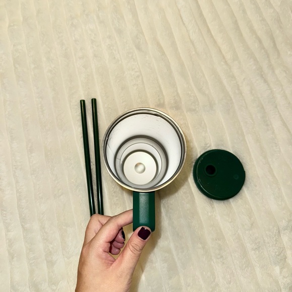 SIMPLY MODERN 40oz Green Tumbler with Lid and Straws - Picture 2 of 5